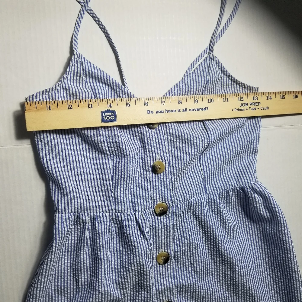 DIVIDED H&M BLUE AND WHITE STRIPED DRESS SIZE 0 - Picture 7 of 15